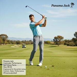 Panama Jack Commuter Performance Golf Chino Pants Size 36/32